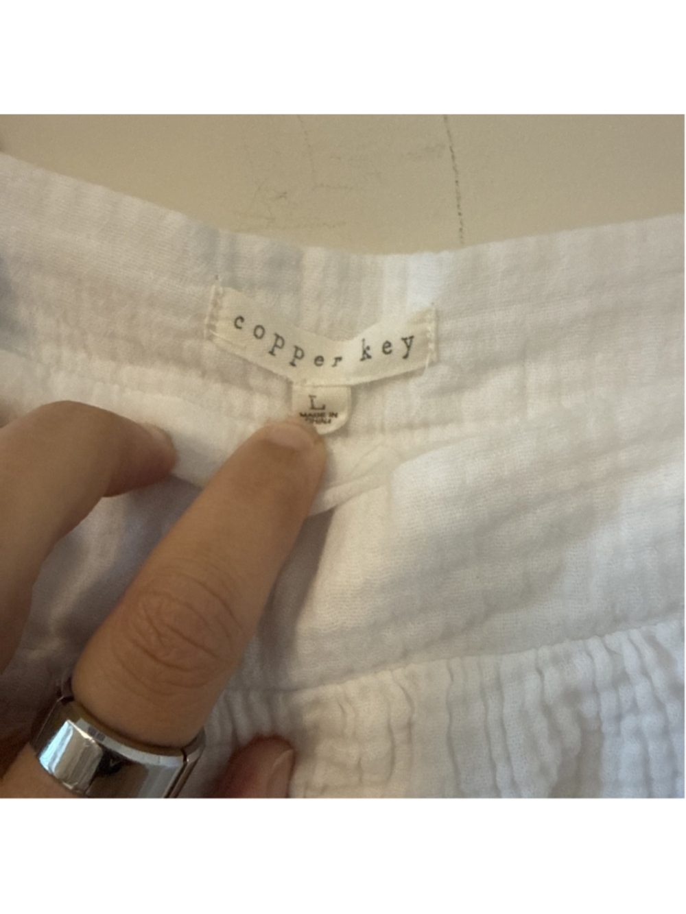 Copper Key Girls White 100% Cotton Dress Size Large Pockets Summer Beach - Picture 2 of 7